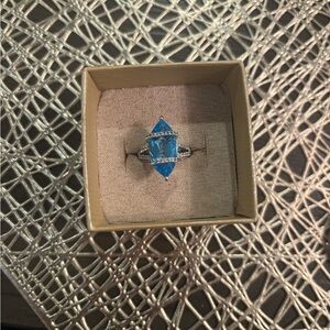Elegant Blue Silver Ring